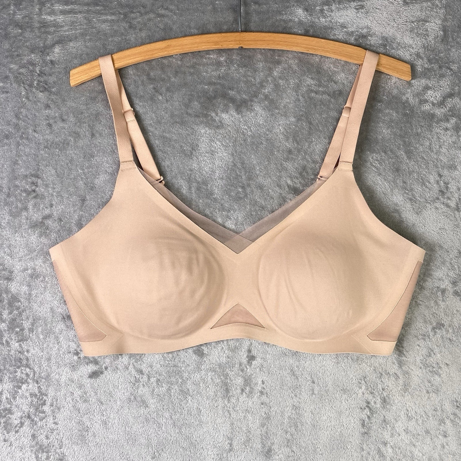 Honeylove Bra Womens Sz L Tan Sand Lwbro302-2 Crossover Smooth Wirefree Padded
